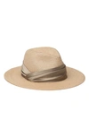 Eugenia Kim Courtney Satin-trimmed Hemp-blend Fedora In Natural