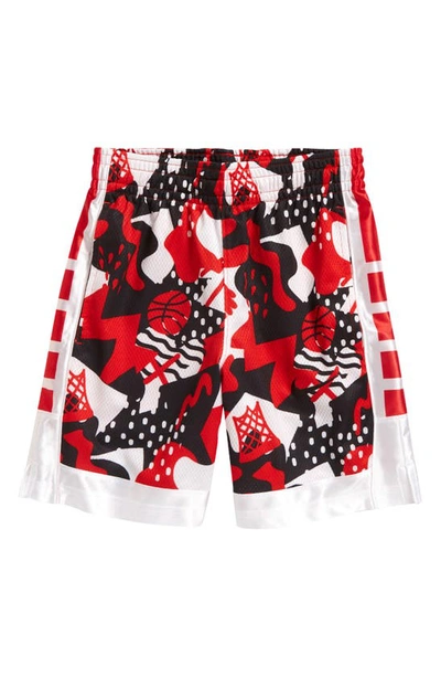 Nike Kids' Dri-fit Elite Mesh Basketball Shorts In University Red/ White/ Black