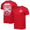 Image One Red Houston Cougars Logo Campus Icon T-shirt In Red