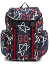 Gucci Ghost-print Canvas Backpack In Ghost Print Canvas