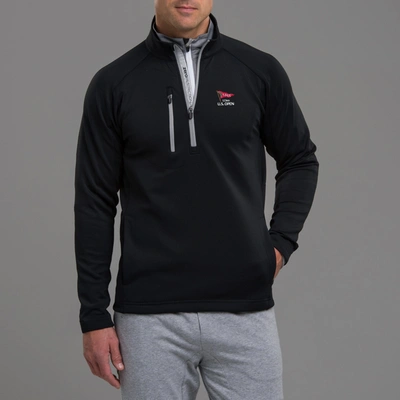 Zero Restriction 2023 Us Open Z500 1/4 Zip Pullover In Black/metallic Silver