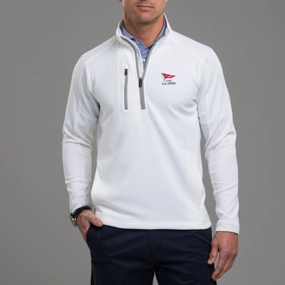 Zero Restriction 2023 Us Open Z500 1/4 Zip Pullover In White/metallic Silver