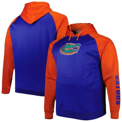 Profile Men's Royal Florida Gators Big And Tall Raglan Fleece Pullover Hoodie