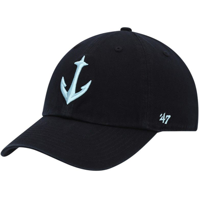 47 ' Black Seattle Kraken Clean Up Adjustable Hat