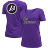 New Era Women's  Purple Los Angeles Lakers 2022/23 City Edition V-neck T-shirt In Purple