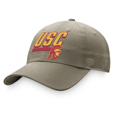 TOP OF THE WORLD TOP OF THE WORLD KHAKI USC TROJANS SLICE ADJUSTABLE HAT