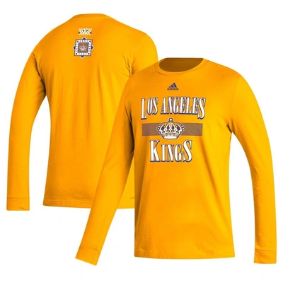 Adidas Originals Adidas Gold Los Angeles Kings Reverse Retro 2.0 Fresh Playmaker Long Sleeve T-shirt