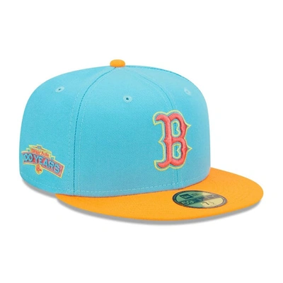 New Era Men's  Blue And Orange Boston Red Sox Vice Highlighter 59fifty Fitted Hat In Blue,orange