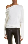 Tom Ford Off The Shoulder Cashmere & Silk Sweater In Chalk