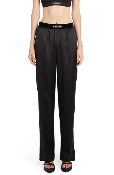 TOM FORD TOM FORD STRETCH SILK SATIN PAJAMA PANTS