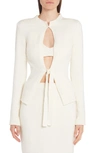 TOM FORD TIE FRONT COTTON BLEND CARDIGAN