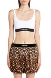 Tom Ford White And Black Bralette With Contrasting Logo Print In White