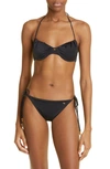 Tom Ford Underwire Glossy Jersey Two-piece String Bikini Set In Black