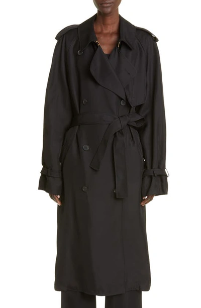 Tom Ford Fluid Twill Trench Coat In Lb999 Black