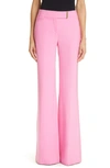 Tom Ford Mid Rise Wide Fluid Satin Pants In Rose Bloom
