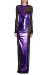 Tom Ford Ls Liquid Sequins Evening Dr In Amethyst