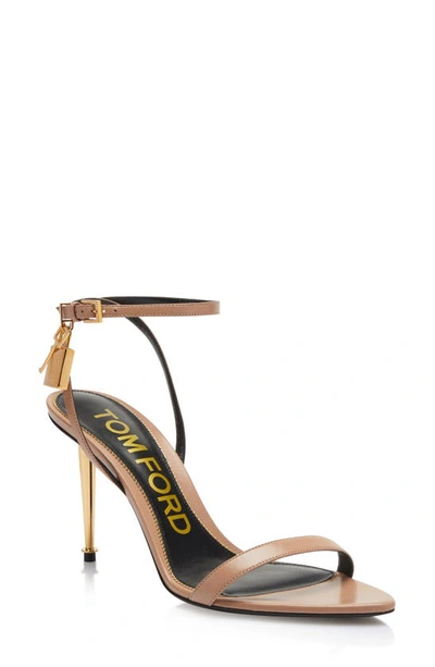 Tom Ford Padlock Naked Pointy Toe Sandal In Flesh