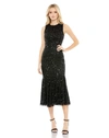 Mac Duggal Sequin Sleeveless Sheath Dress In Black