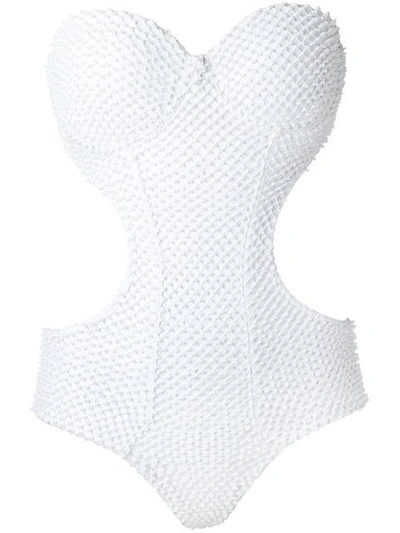 Amir Slama Panelled Swimsuit In White