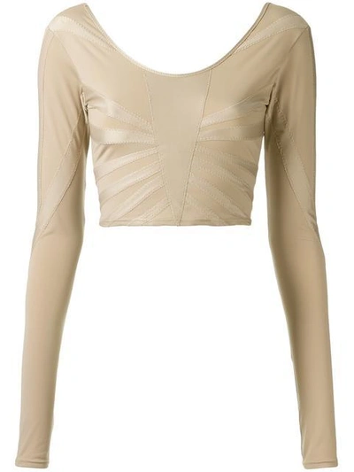 Amir Slama Cropped Bikini Top In Neutrals