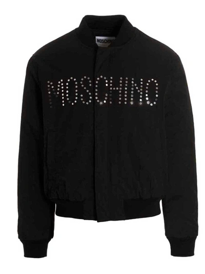 Moschino Logo-detail Bomber Jacket In Negro