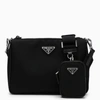 PRADA BLACK CROSS-BODY BAG IN RE-NYLON AND SAFFIANO LEATHER