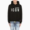 Dsquared2 Icon Logo Black Sweatshirt With Classic Hood In Black