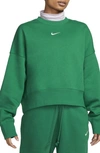Nike Women's  Sportswear Phoenix Fleece Over-oversized Crew-neck Sweatshirt In Malachite/sail