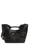 ALEXANDER MCQUEEN THE SMALL BOW LOGO QUILTED PADDED LEATHER TOTE