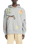 KENZO OVERSIZE EMBROIDERED PIXEL STRETCH COTTON HOODIE