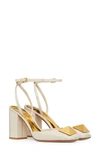 Valentino Garavani Valentino One Stud Ankle Strap Pump In Ivory