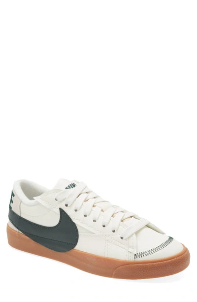 Nike Blazer Low '77 Jumbo Sneaker In Sail/ Pro Green/ Gum Brown