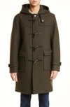 Mackintosh Weir Hooded Duffle Coat In Dk Olive