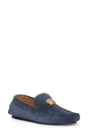 Versace Medusa Driving Shoe In Navy  Gold