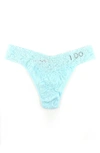 Hanky Panky I Do Crystal Signature Lace Original Rise Thong In Blue