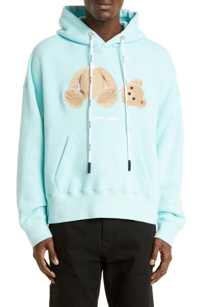 Zip Hoodie Baby Blue Palm Angels Hoodie Palm Angels Bear