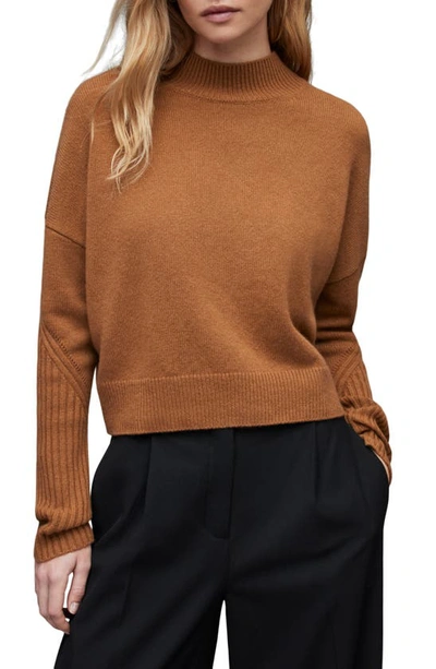 Allsaints Orion Cashmere Sweater In Tan Brown