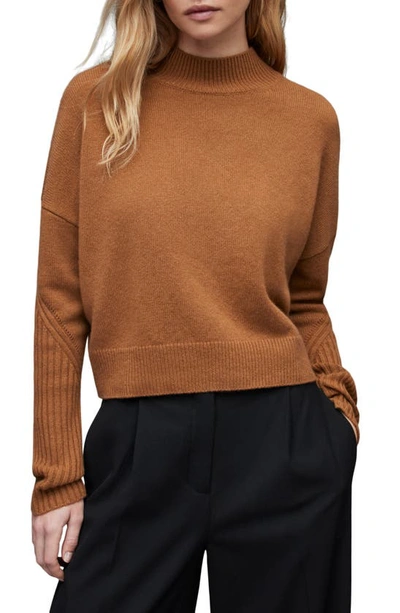 Allsaints Orion Cashmere Jumper In Tan Brown