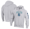 CHAMPION CHAMPION HEATHER GRAY SEATTLE KRAKEN REVERSE WEAVE PULLOVER HOODIE