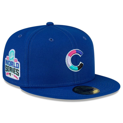 New Era Royal Chicago Cubs 2016 World Series Polar Lights 59fifty Fitted Hat