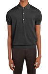Tom Ford Logo Embroidery Cotton Polo Shirt In Black