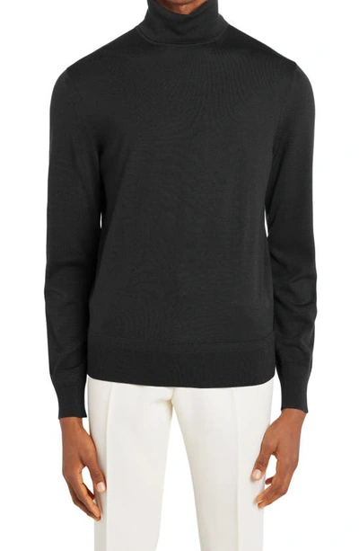 Tom Ford Wool Turtleneck Jumper In Nero