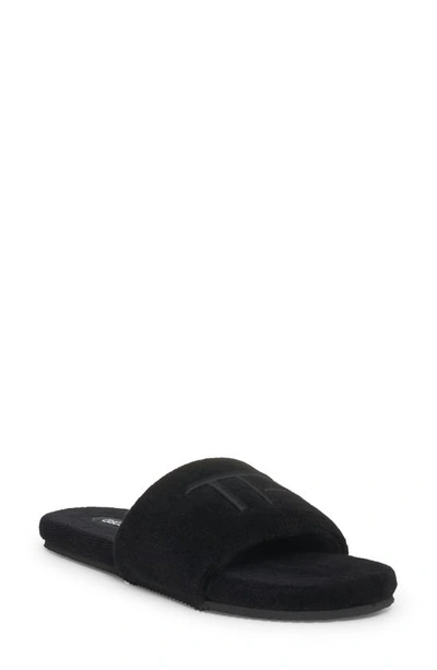 Tom Ford Harrison Logo-embroidered Mesh Slides In Nero