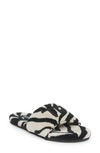 Tom Ford Harrison Zebra Stripe Slide Sandal In White/ Black