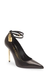 Tom Ford Padlock Pointed Toe Pump In Black