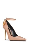 Tom Ford Padlock Leather Pumps In Flesh