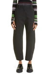 Ganni Crepe Tapered Pants In Black