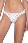 Pq Swim Full Coverage Lace-fanned Bikini Bottoms In Water Lily