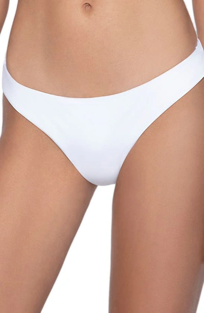 Pq Swim Ruched Solid Bikini Bottoms In White