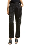 Simkhai Carolina Structured Sateen Utility Pants In Black